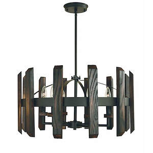 Modern Farmhouse - 6 Light Dining Chandelier-12 Inches Tall and 23 Inches Wide - 1214402