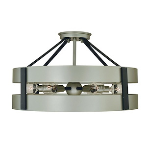 Orion - 6 Light Flush/Semi-Flush Chandelier-11 Inches Tall and 18 Inches Wide