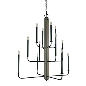 Loft - 12 Light Foyer Chandelier-48 Inches Tall and 40 Inches Wide