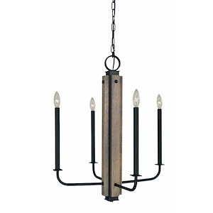 Loft - 4 Light Dining Chandelier-23 Inches Tall and 28 Inches Wide