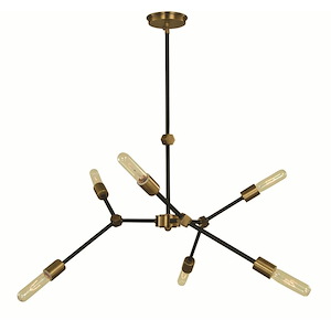 Kinetic - 6 Light Dining Chandelier-17 Inches Tall and 30 Inches Wide