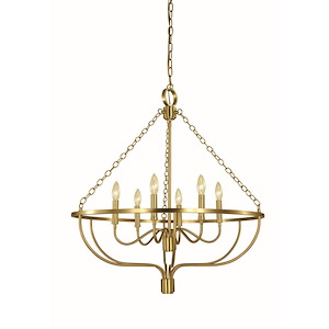 West Town - 6 Light Dining Chandelier-30 Inches Tall and 28 Inches Wide