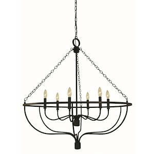 West Town - 6 Light Dining Chandelier-36 Inches Tall and 36 Inches Wide