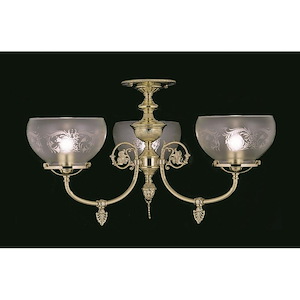 Chancery - 3 Light Flush/Semi-Flush Mount-13 Inches Tall and 25 Inches Wide - 1214881