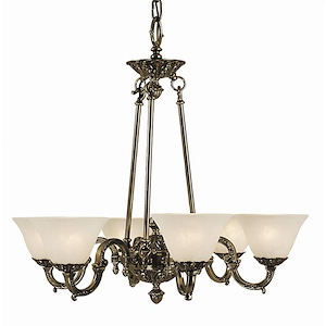 Napoleonic - 6 Light Dining Chandelier-26 Inches Tall and 28 Inches Wide