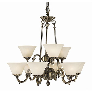 Napoleonic - 9 Light Dining Chandelier-28 Inches Tall and 28 Inches Wide