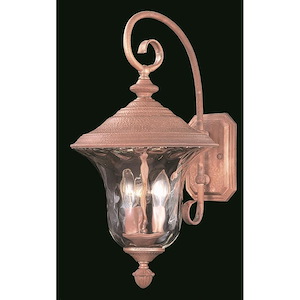 Carcassonne - 3 Light Outdoor Wall Mount-20 Inches Tall and 10.5 Inches Wide