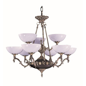 Napoleonic - 9 Light Dining Chandelier-30.5 Inches Tall and 32.5 Inches Wide