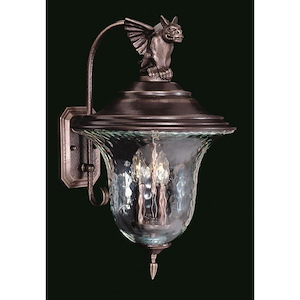 Carcassonne - 3 Light Outdoor Wall Mount-22 Inches Tall and 13.5 Inches Wide