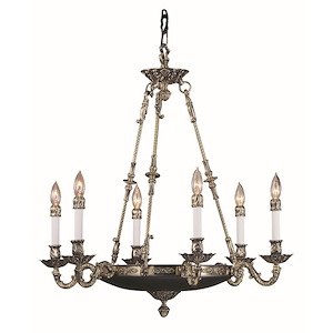 Napoleonic - 6 Light Dining Chandelier-30 Inches Tall and 29 Inches Wide