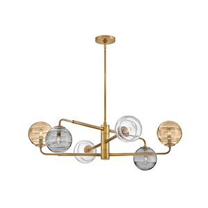 Oberon - 30W 6 LED Medium Chandelier-10.75 Inches Tall and 36.5 Inches Wide