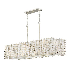 Farrah-Eight Light Linear Oval Chandelier in Transitional Style-24.25 Inches Wide by 23.75 Inches Tall