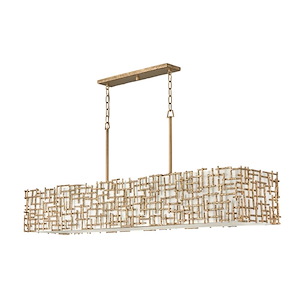 Farrah-Ten Light Linear Chandelier in Transitional Style-60 Inches Wide by 23.75 Inches Tall