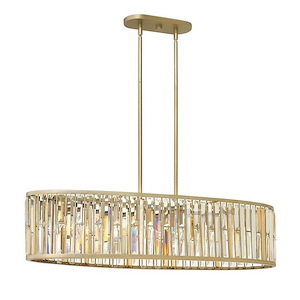 Gemma-Six Light Stem Hung Linear Foyer-45 Inches Wide by 10.25 Inches Tall