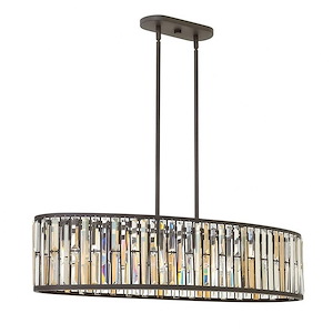 Gemma-Six Light Stem Hung Linear Foyer-45 Inches Wide by 10.25 Inches Tall - 532822