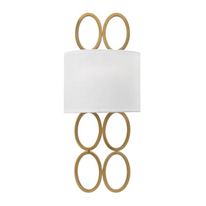 Jules-2 Light Transitional Wall Sconce with Stamped Oval Design-8.75 Inches Wide by 20 Inches Tall - 479184