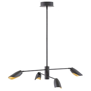 Bowery-24W 4 LED Medium Chandelier in Modern Style-39.25 Inches Wide by 6 Inches Tall