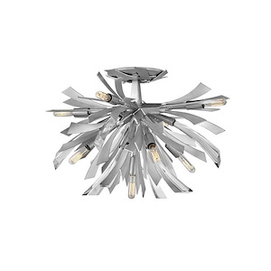 Vida-Nine Light Semi-Flush Mount-24 Inches Wide by 18 Inches Tall