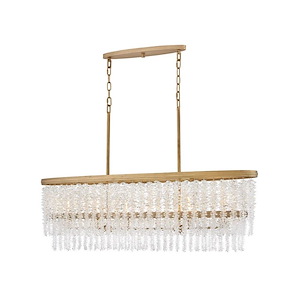 Rubina - 30W 6 LED Medium Linear Chandelier In Traditional Style-14 Inches Tall and 48 Inches Wide