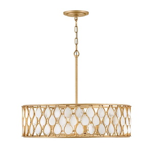 Estie - 30W 6 LED Medium Chandelier In Traditional Style-8 Inches Tall and 28 Inches Wide