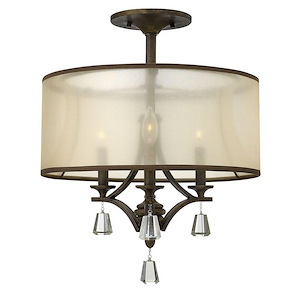 Mime-Three Light Semi-Flush Mount-17.5 Inches Wide by 22 Inches Tall