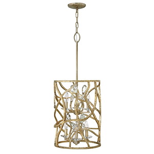 Eve-6 Light Medium Organic Drum Chandelier with Clear Crystal and Metal-14.5 Inches Wide by 34 Inches Tall - 496727