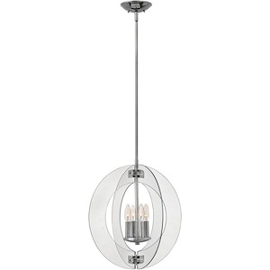 Solstice-Four Light Stem Hung Pendant-18 Inches Wide by 18.75 Inches Tall