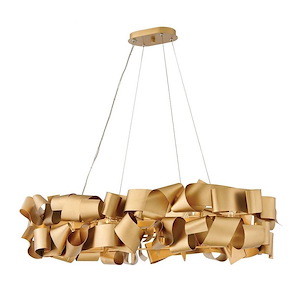 Delfina-Six Light Linear Chandelier-40 Inches Wide by 10 Inches Tall