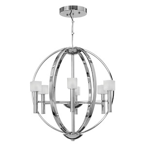 Mondo-6 Light Medium Open Frame Orb Chandelier-22.25 Inches Wide by 23.75 Inches Tall