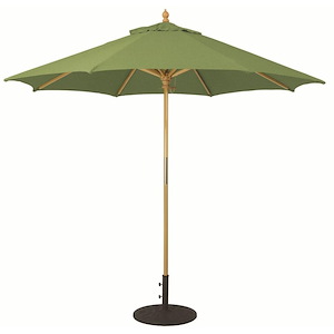 9 Foot Round Lightwood Manual Lift Market Umbrella