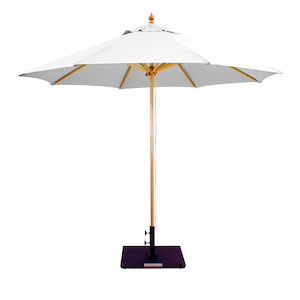 9 Foot Round Double Pulley Wood Market Umbrella