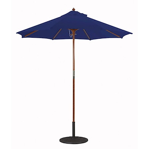 Cafe &amp; Bistro - 7.5 Foot Wood Round Manual Lift Market Umbrella