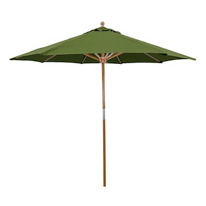 9 Foot Round Double Pulley Wood Market Umbrella