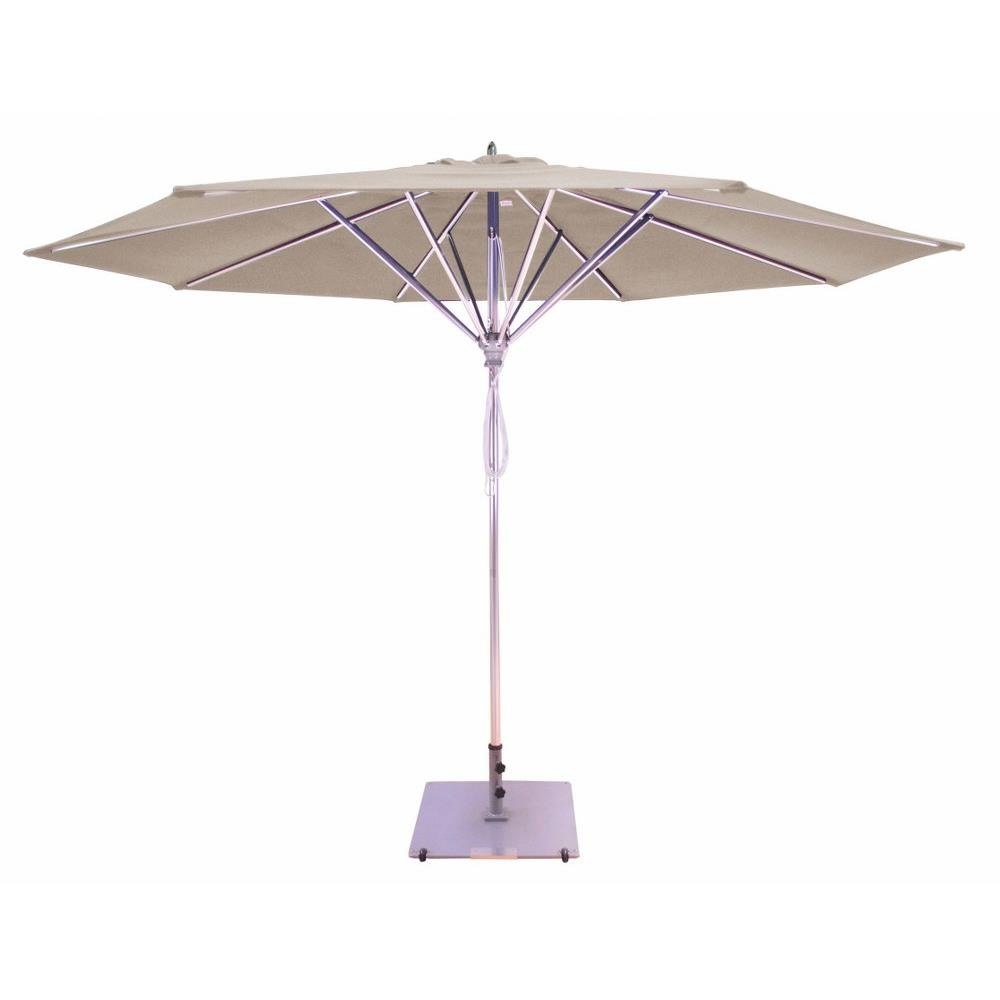 Galtech International 781sr49 11 Foot Deluxe Pulley Lift Commercial Round Umbrella Sunbrella Solid Colors Cocoa
