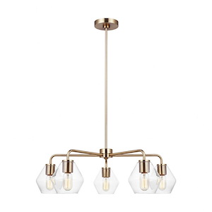 Sea Gull Lighting-Jett-5 Light Chandelier In Transitional Style-9.5 Inch Tall and 30 Inch Wide