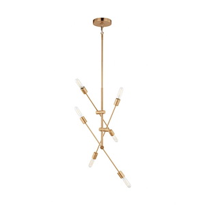 Axis-6 Light Medium Chandelier In Modern Style-41 Inch Tall and 35.25 Inch Wide