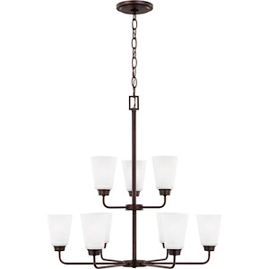 Kerrville-75W Nine Light 2-Tier Chandelier - 1150745