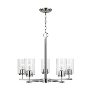Sea Gull Lighting-Oslo-5 Light Chandelier In Contemporary Style-20 Inch Tall and 24 Inch Wide