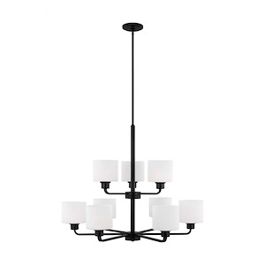 Sea Gull Lighting-Canfield-9 Light Chandelier In Modern Style-26 Inch Tall and 31.38 Inch Wide