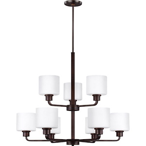 Canfield-75W Nine Light 2-Tier Chandelier - 691381