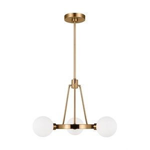 Clybourn-3 Light Chandelier In Modern Style-14 Inch Tall and 21 Inch Wide