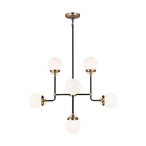 Cafe-8 Light Small Chandelier-32 Inch wide by 27 Inch high