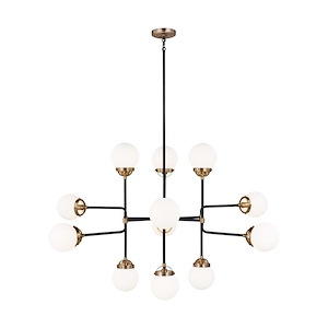 Cafe-12 Light Large Chandelier-47 Inch wide by 29 Inch high