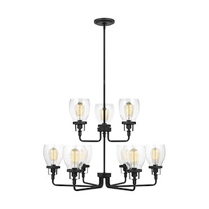 Belton - 9 Light Up Chandelier-22 Inches Tall and 32 Inches Wide - 1327796