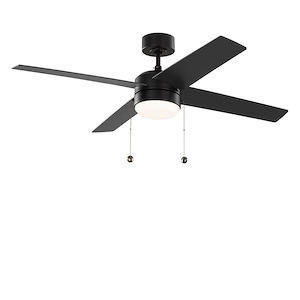 Loni - 4 Blade Pull Chain Ceiling Fan with Light Kit-14.4 Inch Tall and 52 Inch Wide - 1395164