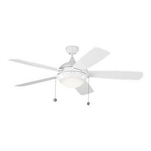 Monte Carlo Fans-Discus Outdoor-5 Blade Ceiling Fan with Light Kit in Modern Style-52 Inch Wide by 15.4 Inch High