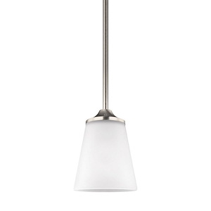 Sea Gull Lighting-Hanford-One Light Mini-Pendant in Transitional Style-5.13 Inch wide by 6.75 Inch high