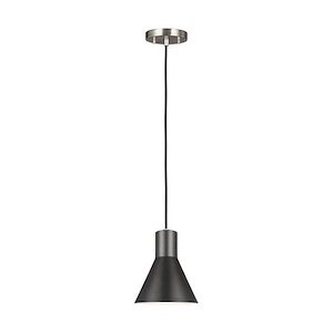 Sea Gull Lighting-Towner-60W One Light Mini-Pendant in Transitional Style-7 Inch wide by 8.5 Inch high