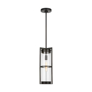 Alcona-1 Light Outdoor Pendant Lantern In Transitional Style-18 Inch Tall and 7 Inch Wide