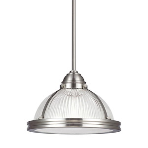 Sea Gull Lighting-Pratt Street-One Light Pendant in Contemporary Style-11 Inch wide by 7.25 Inch high
